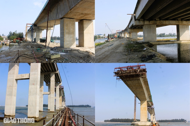 Cận cảnh c&ocirc;ng tr&igrave;nh cầu d&agrave;i 2,3km qua cửa biển ở Huế sắp hợp long- Ảnh 14.