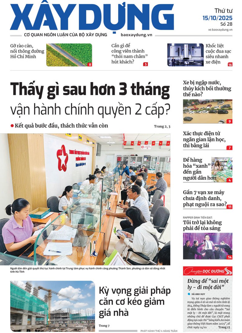 Trang nhất B&aacute;o X&acirc;y dựng số 28 ra ng&agrave;y 15/10/2025.