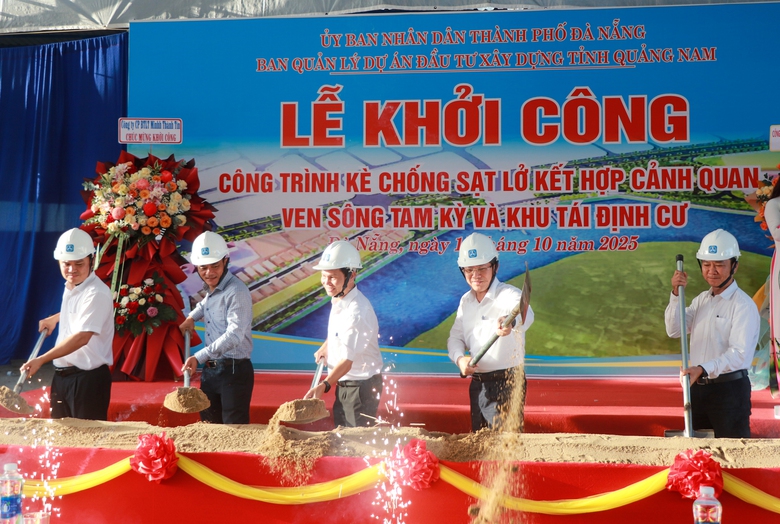 Đ&agrave; Nẵng: Khởi c&ocirc;ng dự &aacute;n k&egrave; chống sạt lở kết hợp cảnh quan ven s&ocirc;ng Tam Kỳ- Ảnh 2.