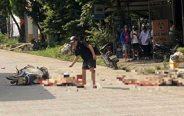 Hiện trường vụ tai nạn khiến 2 người tử vong tại chỗ - Ảnh: Quốc Phương.