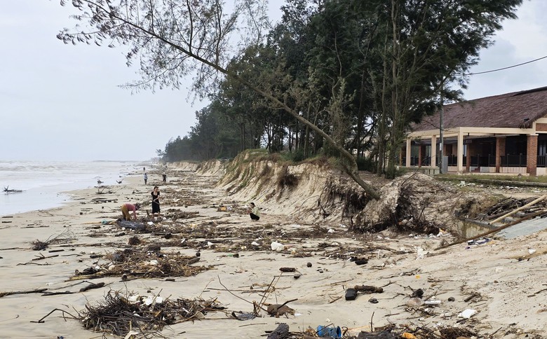 Quảng Trị: Tàu thuyền vào nơi trú tránh bão, người dân vẫn tranh thủ mót “lộc” ven bờ- Ảnh 10. Quảng Trị: Tàu thuyền vào nơi trú tránh bão, người dân vẫn tranh thủ mót “lộc” ven bờ- Ảnh 10.