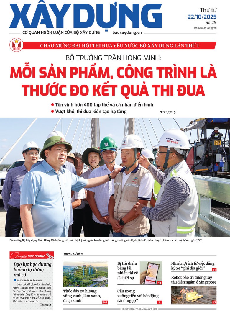 Trang nhất B&aacute;o X&acirc;y dựng số 29 ra ng&agrave;y 22/10/2025.