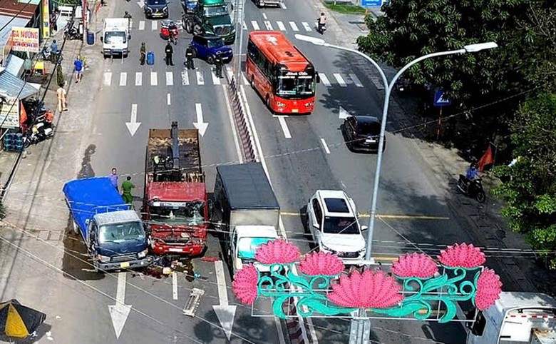 Hiện trường vụ tai nạn.