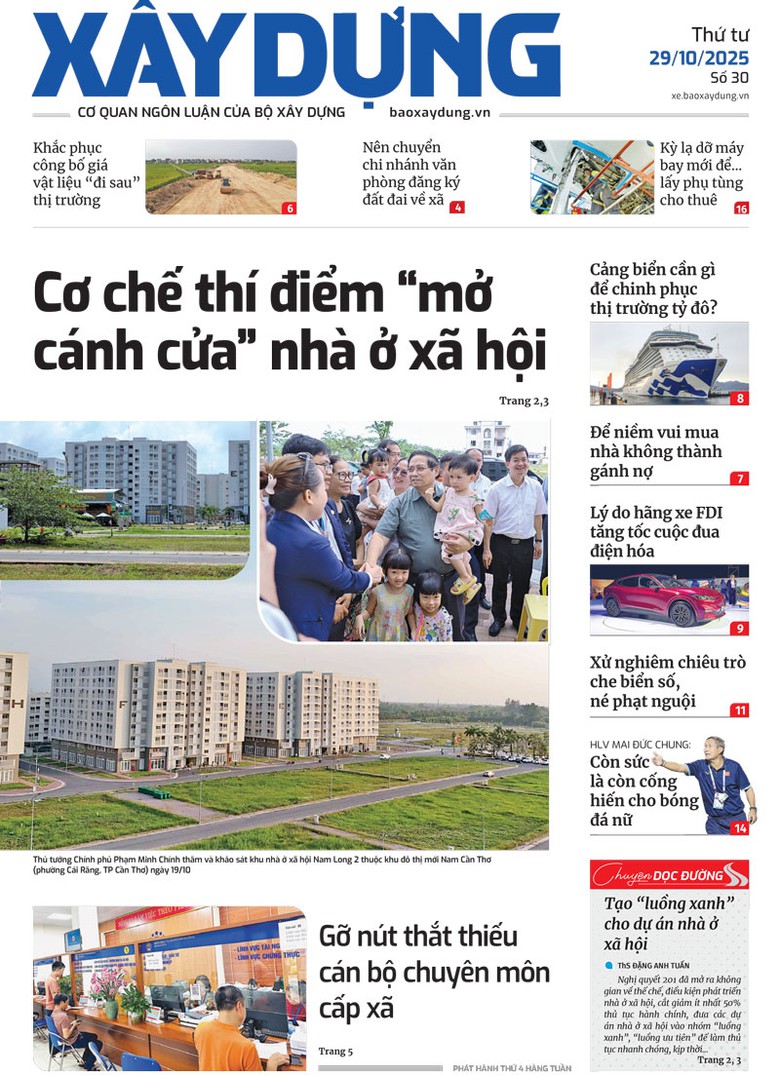 Trang nhất B&aacute;o X&acirc;y dựng số 30 ra ng&agrave;y 29/10/2025.