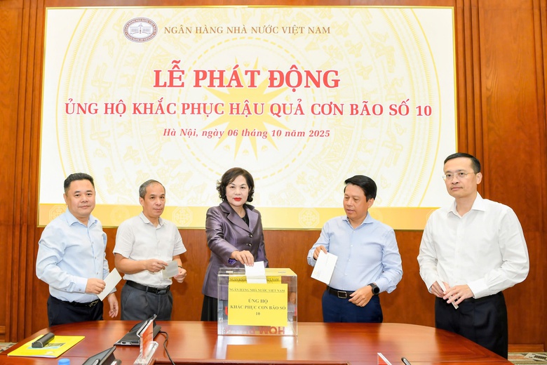 Ng&acirc;n h&agrave;ng Nh&agrave; nước ph&aacute;t động ủng hộ khắc phục thiệt hại b&atilde;o số 10 - Ảnh 1.