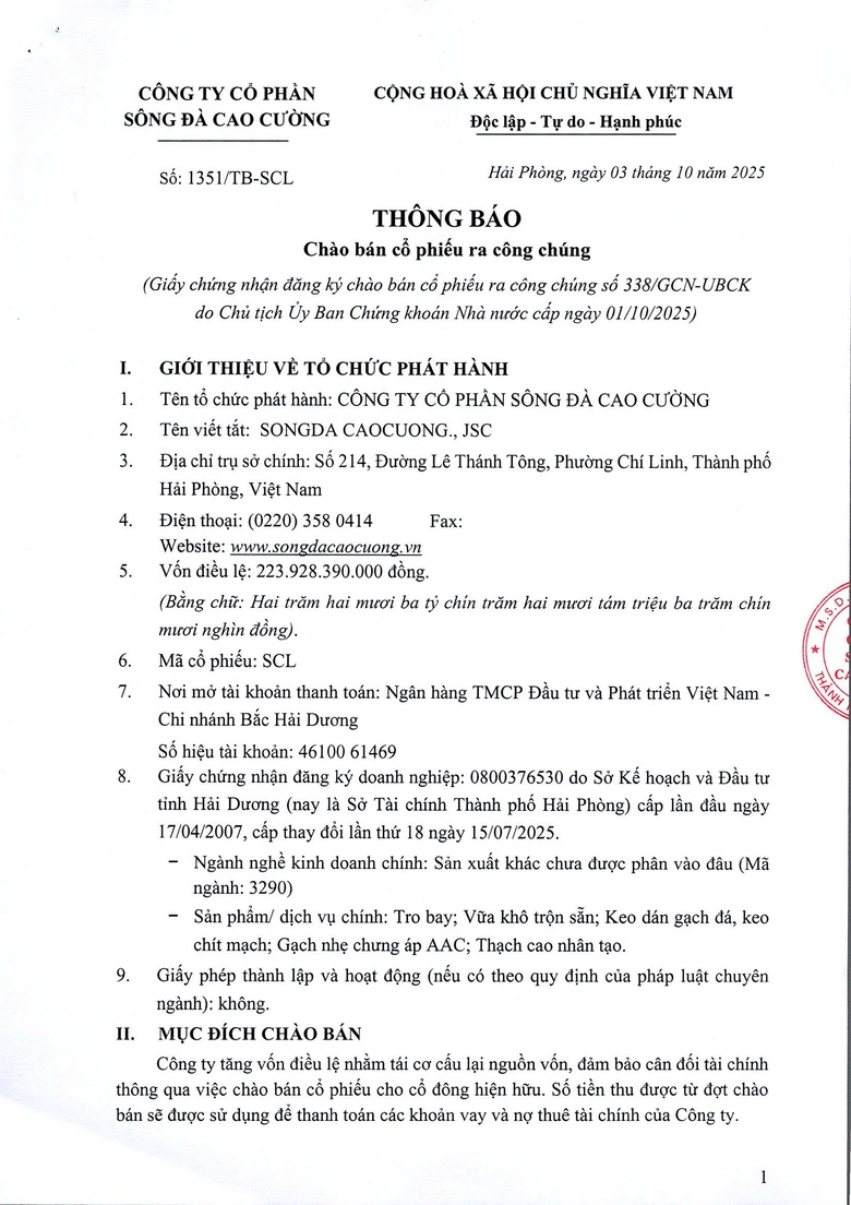 C&ocirc;ng ty Cổ phần S&ocirc;ng Đ&agrave; Cao Cường- Ảnh 1.