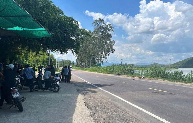 Khu vực hiện trường xảy ra vụ tai nạn.