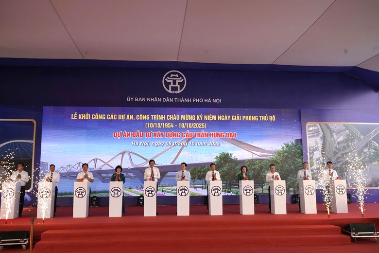 H&agrave; Nội khởi c&ocirc;ng cầu Trần Hưng Đạo gần 16 ngh&igrave;n tỷ đồng, biểu tượng h&igrave;nh v&ograve;m th&eacute;p v&ocirc; cực- Ảnh 1.