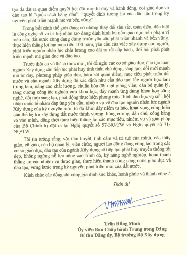 Bộ trưởng Trần Hồng Minh gửi thư ch&uacute;c mừng Ng&agrave;y Nh&agrave; gi&aacute;o Việt Nam 20/11- Ảnh 3.