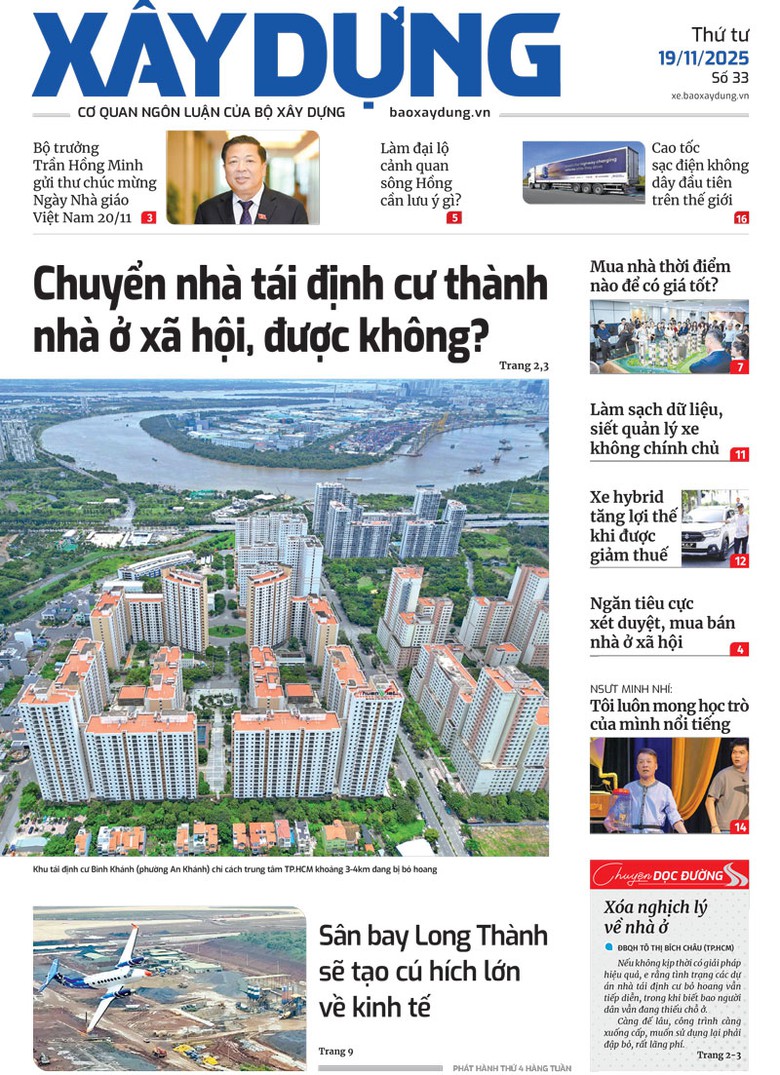 Trang nhất B&aacute;o X&acirc;y dựng số 33 ra ng&agrave;y 19/11/2025.