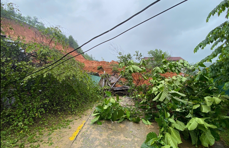 Quảng Ng&atilde;i: Sạt lở n&uacute;i v&ugrave;i nh&agrave; d&acirc;n tr&ecirc;n đường Đ&ocirc;ng Trường Sơn, giao th&ocirc;ng tắc nghẽn- Ảnh 7.