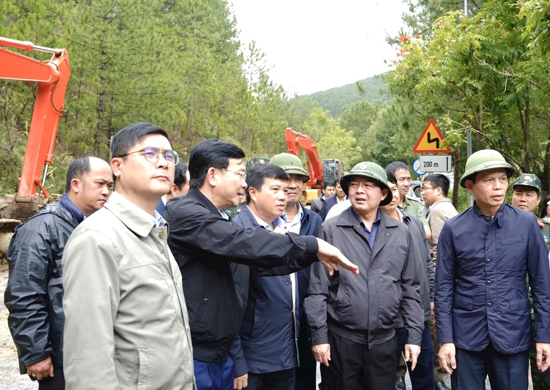 Ph&oacute; Thủ tướng Hồ Quốc Dũng kiểm tra hiện trường sạt lở đ&egrave;o Prenn v&agrave; Mimosa- Ảnh 1.