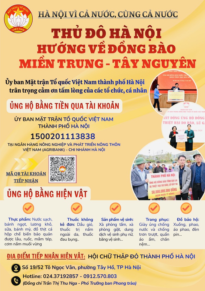 H&agrave; Nội chung tay c&ugrave;ng đồng b&agrave;o miền Trung, T&acirc;y Nguy&ecirc;n vượt lũ- Ảnh 5.