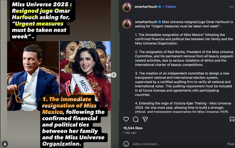 T&acirc;n Miss Universe 2025 bị đề xuất tước vương miện- Ảnh 1.