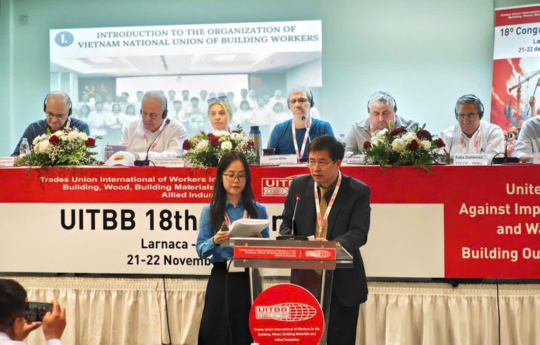 C&ocirc;ng đo&agrave;n X&acirc;y dựng VN dự Đại hội C&ocirc;ng đo&agrave;n X&acirc;y dựng, Vật liệu x&acirc;y dựng v&agrave; Gỗ quốc tế- Ảnh 1.