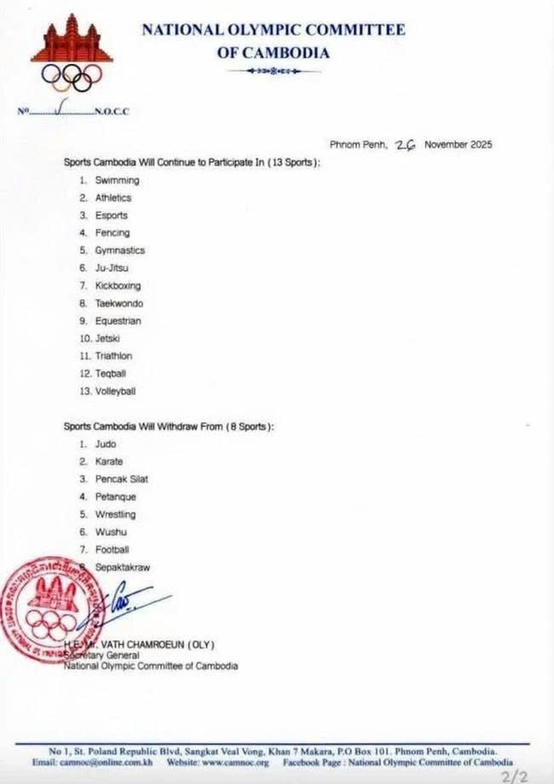 Campuchia bỏ 8 m&ocirc;n thể thao ở SEA Games 33- Ảnh 1.