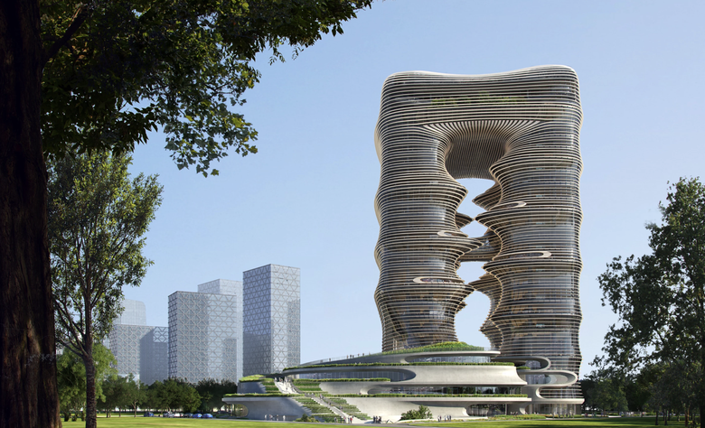 Trung Quốc: Độc lạ kiến trúc tòa nhà “tách đôi" tại Thâm Quyến- Ảnh 1. Trung Quốc: Độc lạ kiến trúc tòa nhà “tách đôi" tại Thâm Quyến- Ảnh 1.