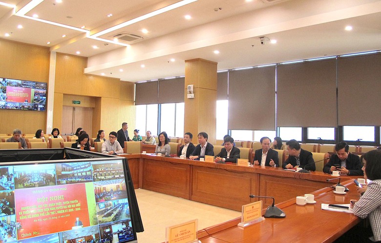 Đảng ủy Bộ X&acirc;y dựng kết nối Hội nghị qu&aacute;n triệt Nghị quyết Đại hội Đảng bộ Ch&iacute;nh phủ- Ảnh 1.