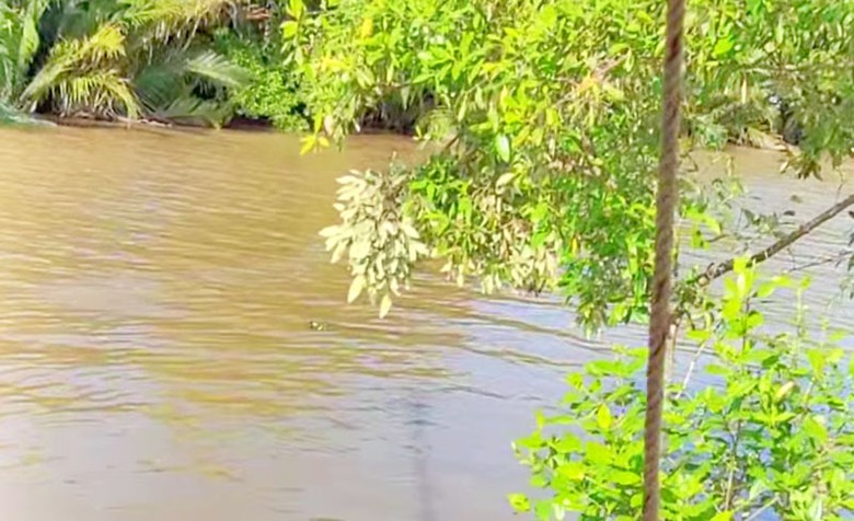 Đoạn s&ocirc;ng xảy ra vụ việc vỏ l&atilde;i bị lật &uacute;p, khiến người đ&agrave;n &ocirc;ng mất t&iacute;ch.