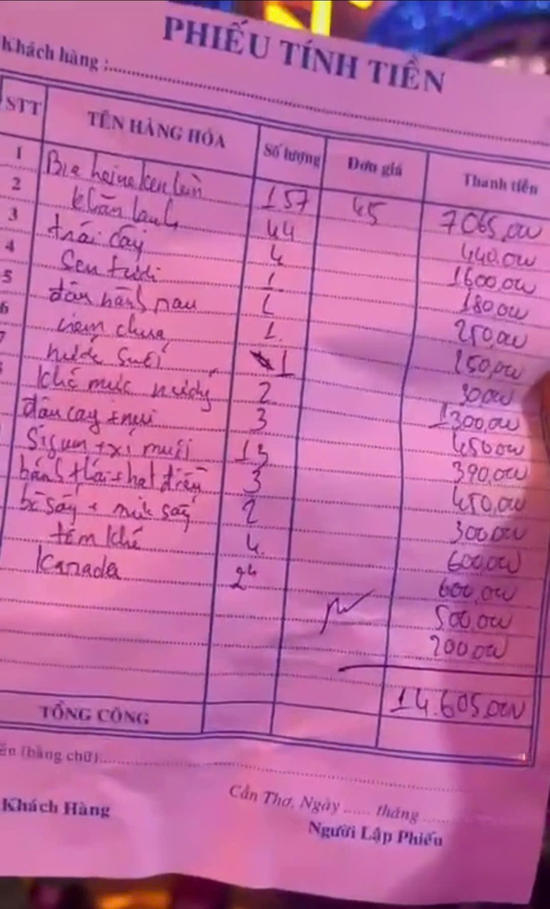 Quán karaoke ở Cần Thơ bị tố "chặt chém": Nhóm khách uống và hát hết hơn 14,6 triệu đồng- Ảnh 1. Quán karaoke ở Cần Thơ bị tố "chặt chém": Nhóm khách uống và hát hết hơn 14,6 triệu đồng- Ảnh 1.