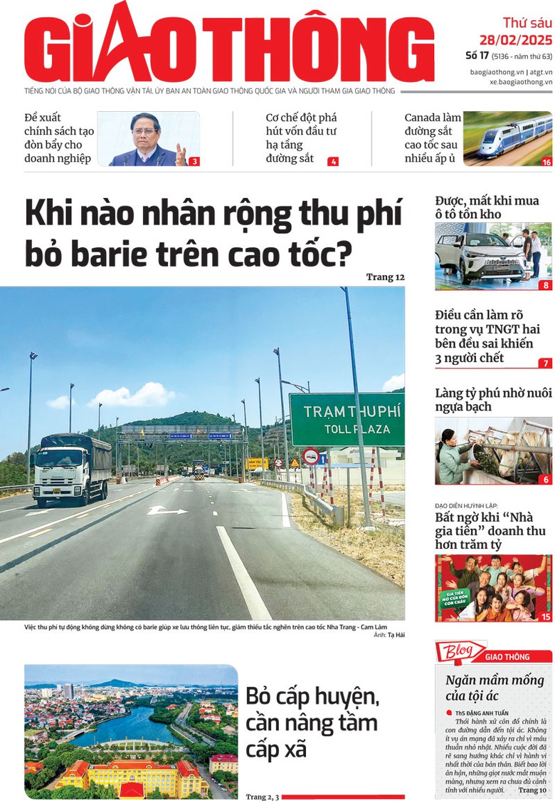 Trang nhất Báo Giao thông số 17 ra ngày 28/2/2025. Trang nhất Báo Giao thông số 17 ra ngày 28/2/2025.