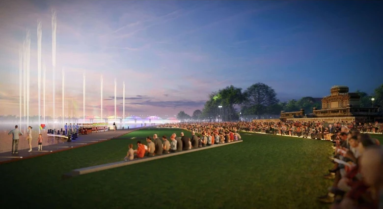 Gấp rút thi công sân khấu nổi trên sông phục vụ khai mạc Năm Du lịch quốc gia 2025- Ảnh 10. Gấp rút thi công sân khấu nổi trên sông phục vụ khai mạc Năm Du lịch quốc gia 2025- Ảnh 10.