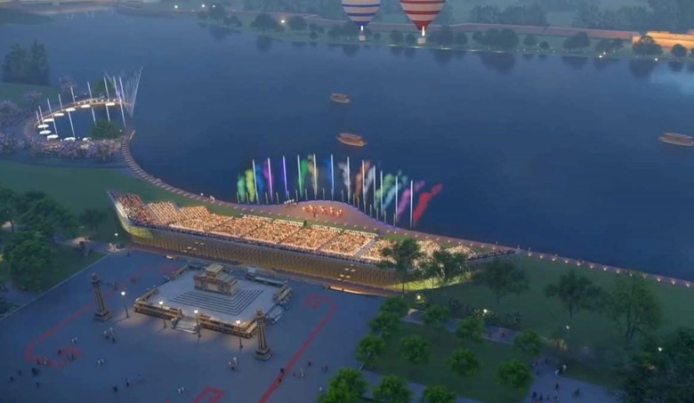 Gấp rút thi công sân khấu nổi trên sông phục vụ khai mạc Năm Du lịch quốc gia 2025- Ảnh 9. Gấp rút thi công sân khấu nổi trên sông phục vụ khai mạc Năm Du lịch quốc gia 2025- Ảnh 9.