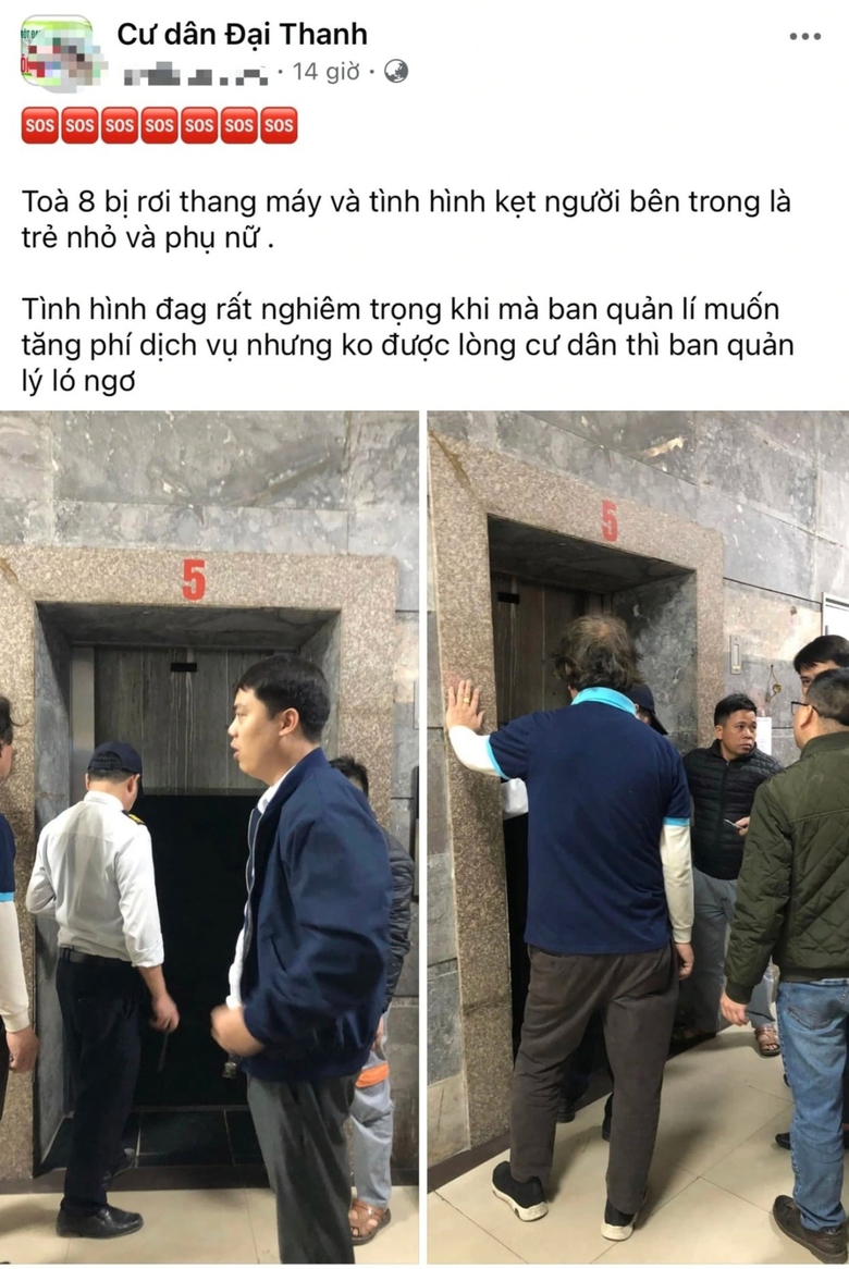 H&agrave; Nội: B&aacute;c th&ocirc;ng tin "rơi thang m&aacute;y c&oacute; người mắc kẹt" ở chung cư Đại Thanh- Ảnh 1.