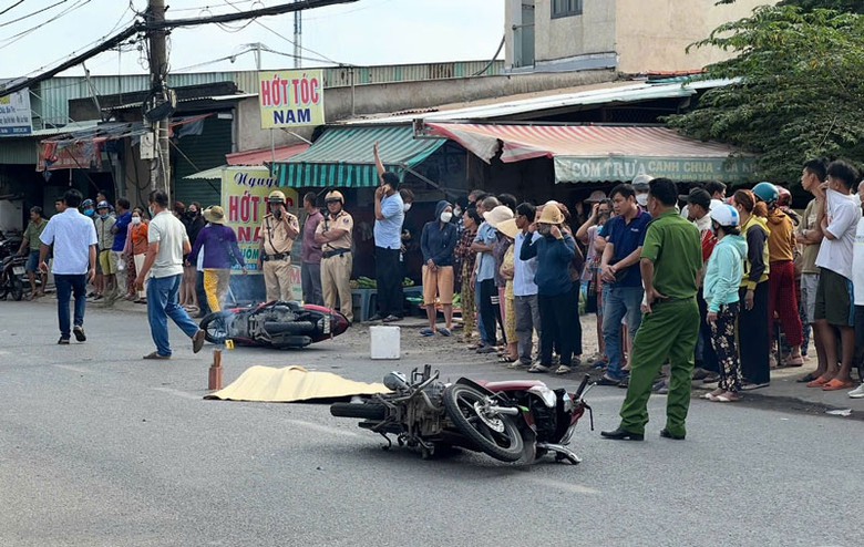 Hiện trường vụ tai nạn khiến &ocirc;ng T tử vong tại chỗ.