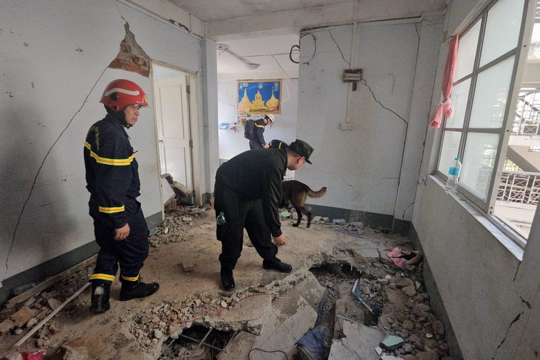 Cứu hộ Việt Nam sử dụng radar qu&eacute;t xuy&ecirc;n tường t&igrave;m nạn nh&acirc;n động đất ở Myanmar- Ảnh 2.