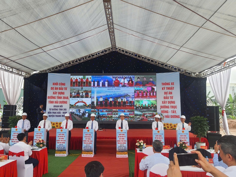 Hải Dương khởi công đường tỉnh 394B và thông xe kỹ thuật tuyến đường trục Đông - Tây- Ảnh 1. Hải Dương khởi công đường tỉnh 394B và thông xe kỹ thuật tuyến đường trục Đông - Tây- Ảnh 1.