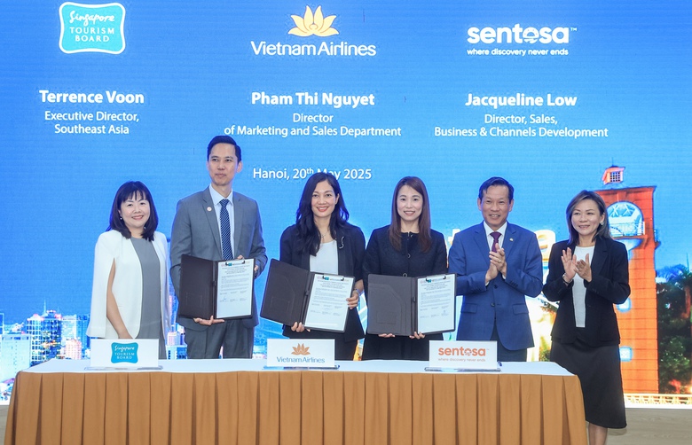 Vietnam Airlines bắt tay Tổng cục Du lịch Singapore v&agrave; Sentosa h&uacute;t kh&aacute;ch Việt- Ảnh 1.