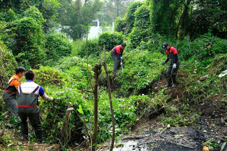 Bi&ecirc;n H&ograve;a: Nh&oacute;m t&igrave;nh nguyện trẻ miệt m&agrave;i dọn r&aacute;c k&ecirc;nh đen, chống ngập đ&ocirc; thị- Ảnh 5.