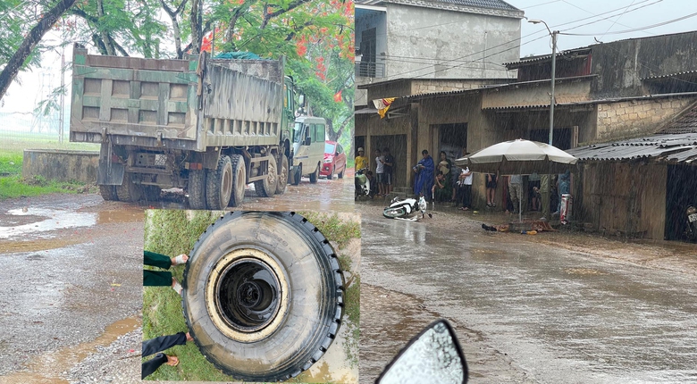 Xe tải đang chạy văng bánh vào người đi xe máy, một người tử vong- Ảnh 1. Xe tải đang chạy văng bánh vào người đi xe máy, một người tử vong- Ảnh 1.