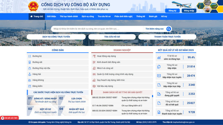 Bộ X&acirc;y dựng sẽ tăng cường ứng dụng c&ocirc;ng nghệ th&ocirc;ng tin trong thực hiện, giải quyết TTHC, số h&oacute;a kết quả giải quyết TTHC.