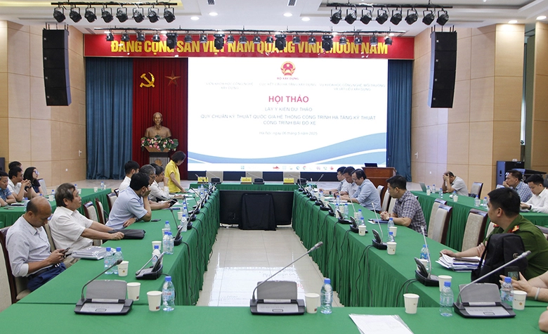 Toàn cảnh Hội thảo lấy ý kiến cho dự thảo Quy chuẩn kỹ thuật quốc gia về hệ thống công trình hạ tầng kỹ thuật – công trình bãi đỗ xe. Toàn cảnh Hội thảo lấy ý kiến cho dự thảo Quy chuẩn kỹ thuật quốc gia về hệ thống công trình hạ tầng kỹ thuật – công trình bãi đỗ xe.