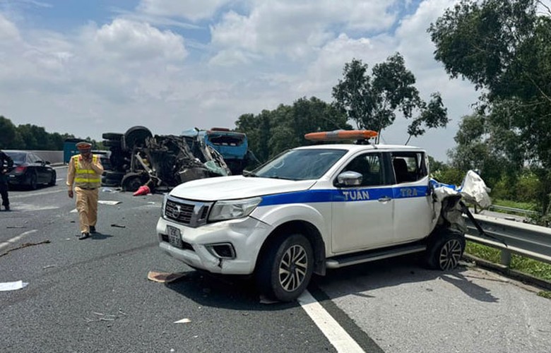 Hiện trường tai nạn khiến 2 người tử vong.