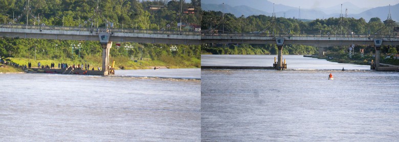 Nỗ lực t&igrave;m kiếm nam sinh nghi đuối nước tại đập ngăn mặn ở Quảng Trị- Ảnh 1.