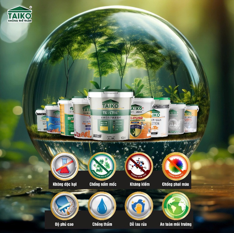 TAIKO - Sơn chống thấm xanh, an to&agrave;n v&agrave; bền vững- Ảnh 3.
