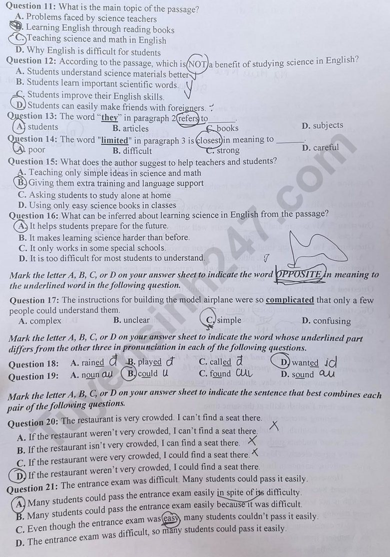 Đ&aacute;p &aacute;n đề thi tuyển sinh lớp 10 m&ocirc;n Tiếng Anh Nghệ An năm 2025- Ảnh 4.