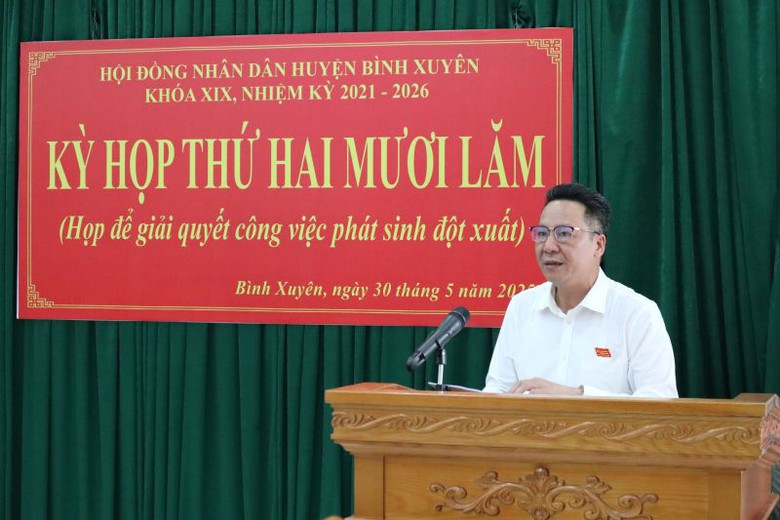 Vĩnh Phúc: Kỳ họp thứ 25, HĐND huyện Bình Xuyên khóa XIX, nhiệm kỳ 2021 - 2026- Ảnh 2. Vĩnh Phúc: Kỳ họp thứ 25, HĐND huyện Bình Xuyên khóa XIX, nhiệm kỳ 2021 - 2026- Ảnh 2.