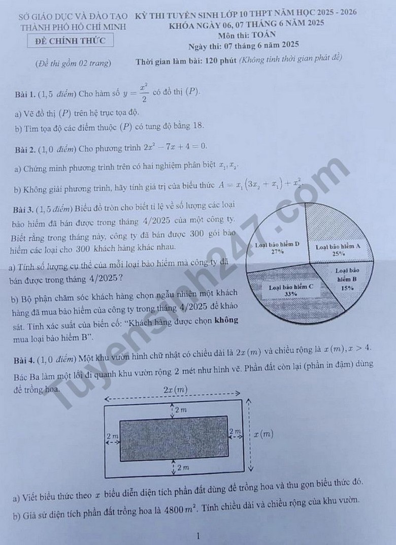 Đ&aacute;p &aacute;n đề thi tuyển sinh lớp 10 m&ocirc;n To&aacute;n TP.HCM năm 2025- Ảnh 6.