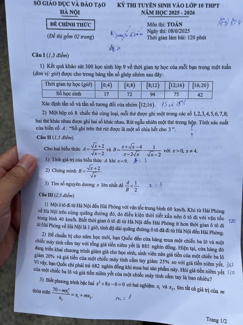 Đ&aacute;p &aacute;n đề thi tuyển sinh lớp 10 m&ocirc;n To&aacute;n H&agrave; Nội năm 2025- Ảnh 4.
