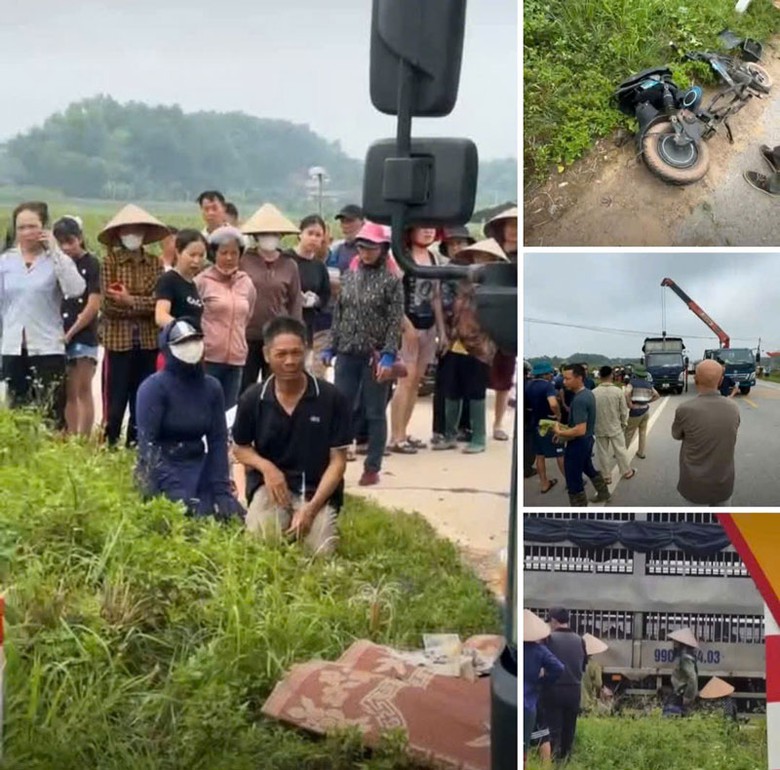 Hiện trường vụ tai nạn khiến hai b&agrave; ch&aacute;u thương vong.