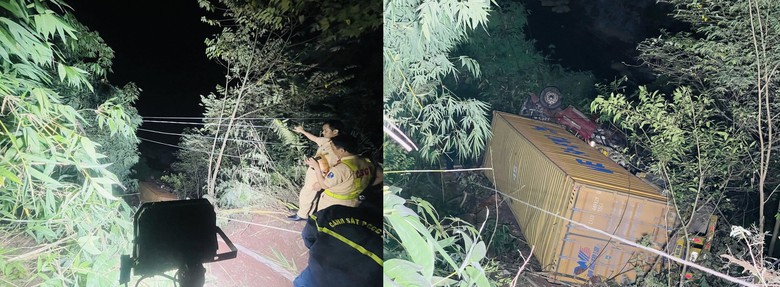 Giải cứu tài xế xe đầu kéo mắc kẹt trong ca bin dưới vực sâu ở Quảng Trị- Ảnh 2. Giải cứu tài xế xe đầu kéo mắc kẹt trong ca bin dưới vực sâu ở Quảng Trị- Ảnh 2.