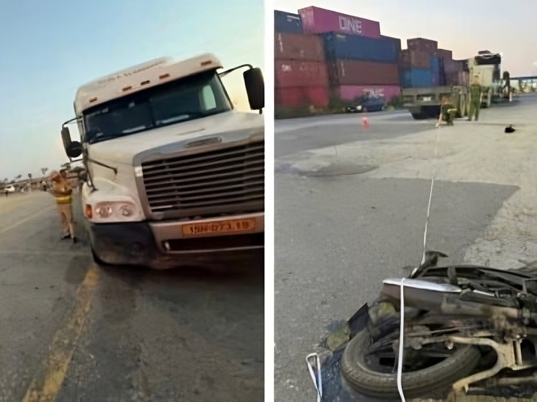 Hải Ph&ograve;ng: Va chạm &ocirc; t&ocirc; đầu k&eacute;o, người đ&agrave;n &ocirc;ng đi xe m&aacute;y tử vong- Ảnh 1.