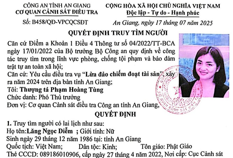 Truy t&igrave;m người phụ nữ ở An Giang bị tố lừa đảo, chiếm đoạt gần 30 tỷ đồng- Ảnh 1.