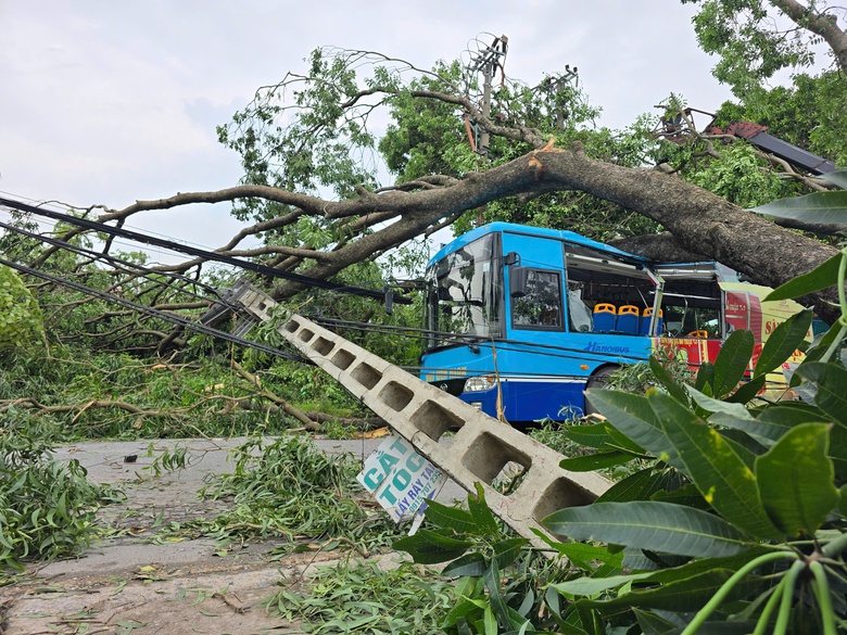 Hà Nội: Khẩn trương khắc phục hậu quả sau giông lốc, giải cứu ô tô, xe buýt mắc kẹt- Ảnh 6. Hà Nội: Khẩn trương khắc phục hậu quả sau giông lốc, giải cứu ô tô, xe buýt mắc kẹt- Ảnh 6.