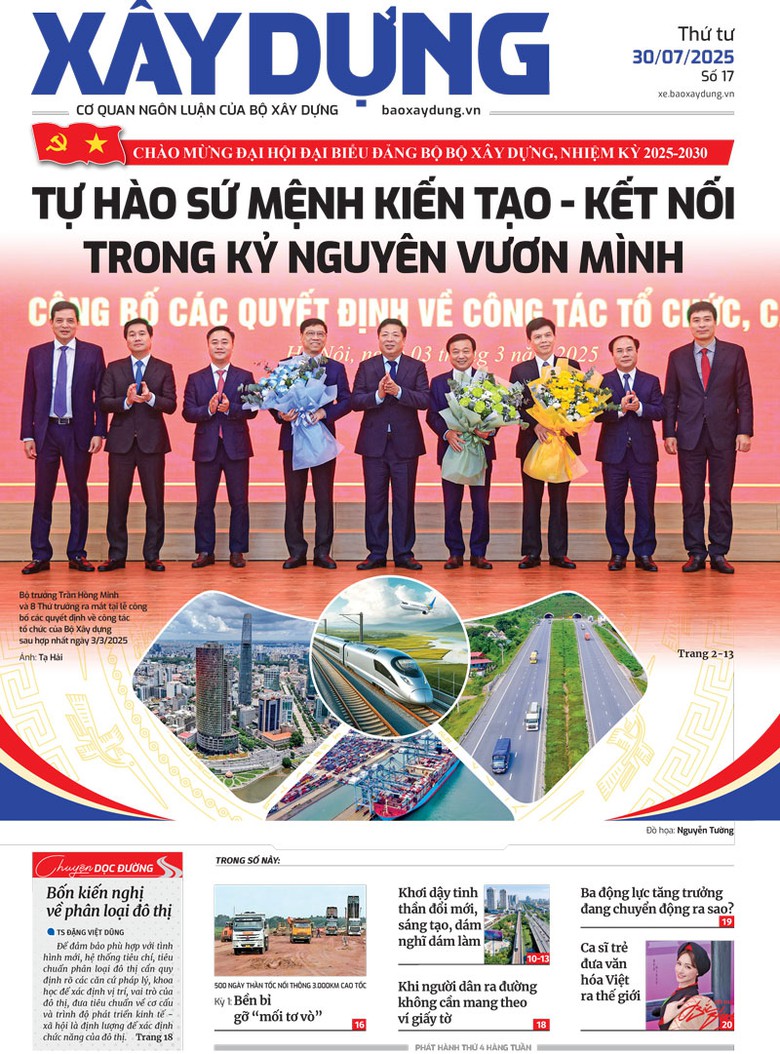 Trang nhất B&aacute;o X&acirc;y dựng số 17 ra ng&agrave;y 30/7/2025.