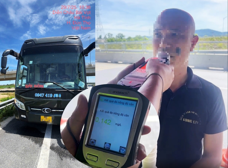 Ph&aacute;t hiện t&agrave;i xế xe giường nằm vi phạm nồng độ cồn khi chở kh&aacute;ch tr&ecirc;n cao tốc- Ảnh 1.